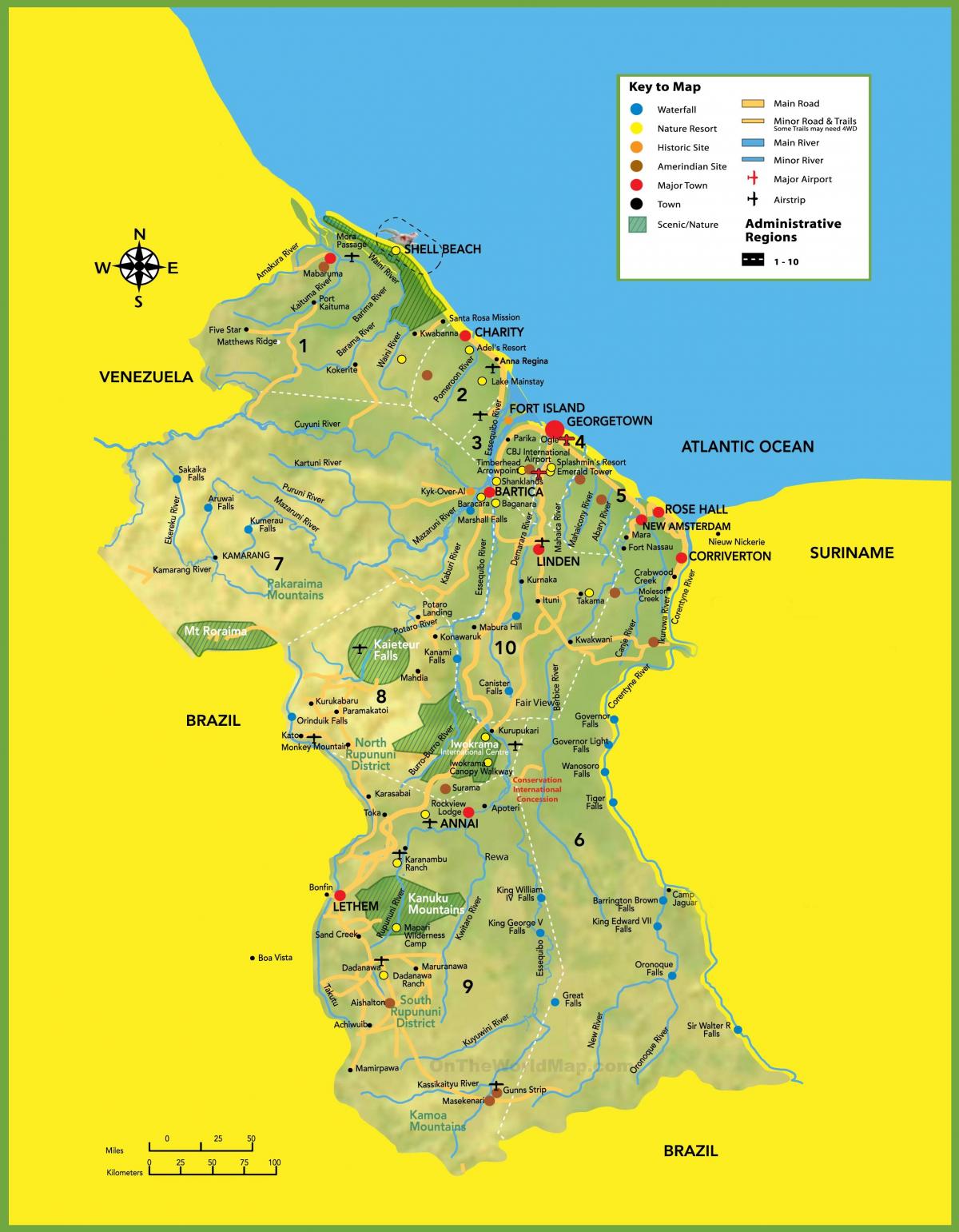 mappa di foto della Guyana