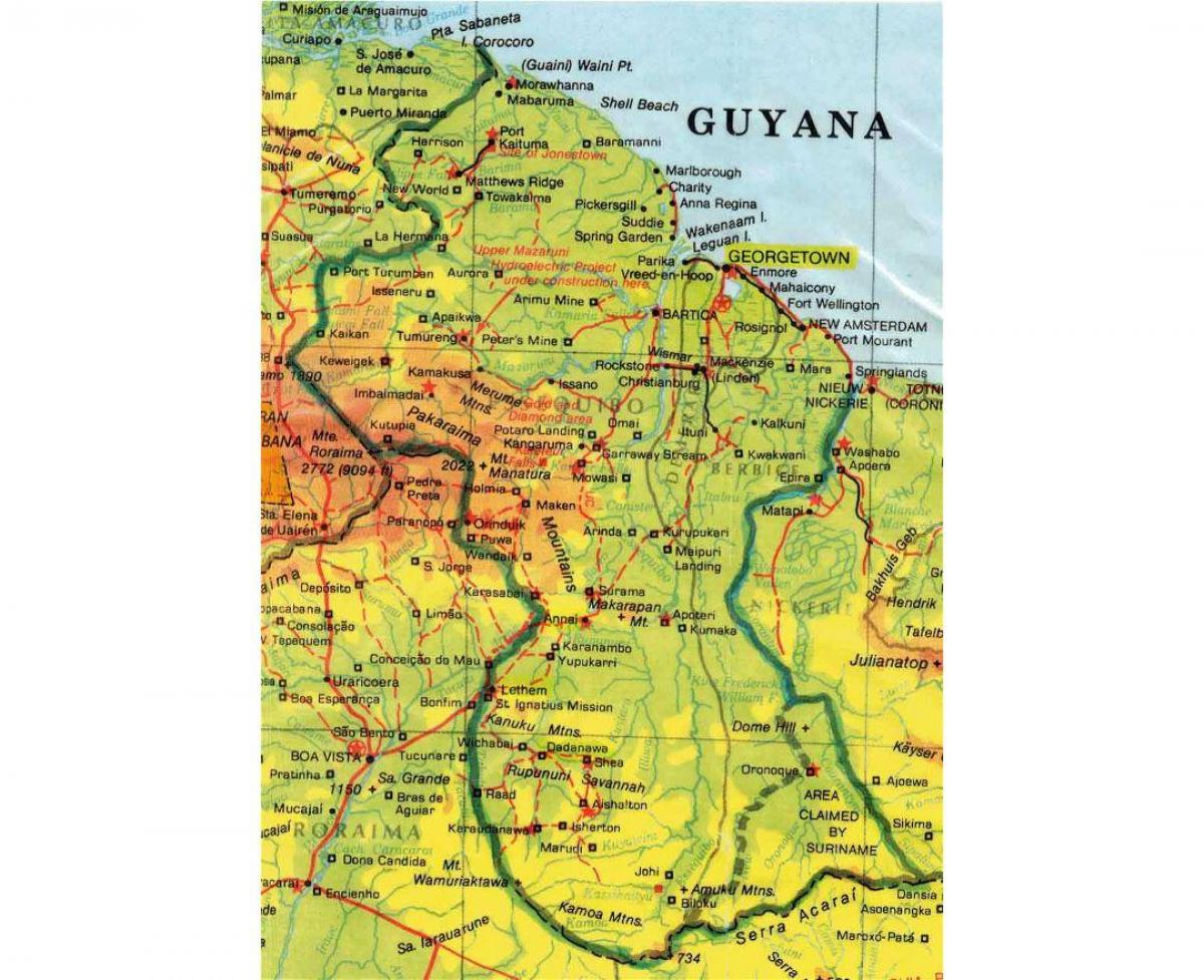 mappa della Guyana africa