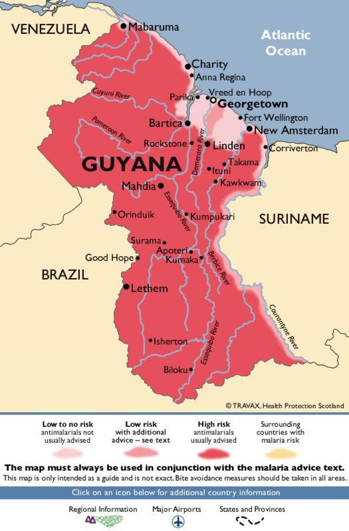 mappa della Guyana