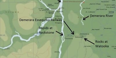 Mappa di essequibo costa della Guyana