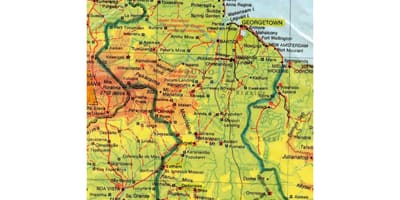 Mappa della Guyana africa
