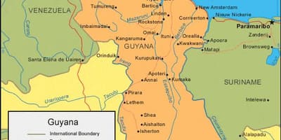 Mappa della Guyana politico 