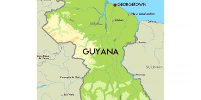 Una mappa della Guyana