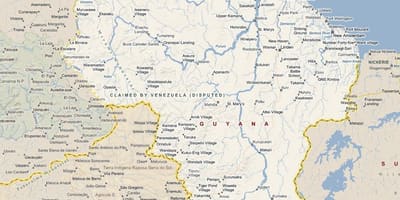 Mappa della Guyana strada
